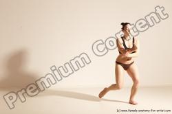 Underwear Martial art Woman White Moving poses Average long colored Dynamic poses Academic